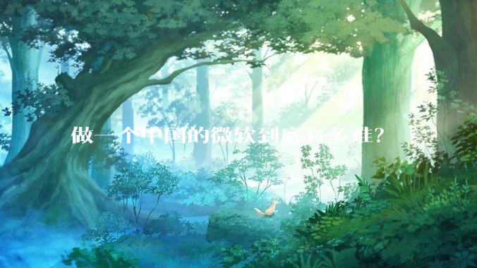 做一个中国的微软到底有多难？