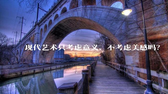 现代艺术只考虑意义、不考虑美感吗？